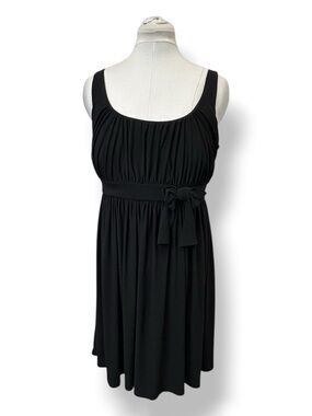 Essentials by ABS Women’s Sleeveless Midi Dress Waist Bow Little Black Dress 12